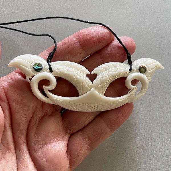 Sacred Maori Manaia Necklace Amulet Bone Breastplate Charm
